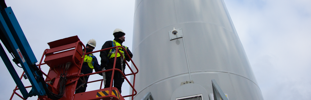 Camerastsysteem houdt toezicht op windturbines